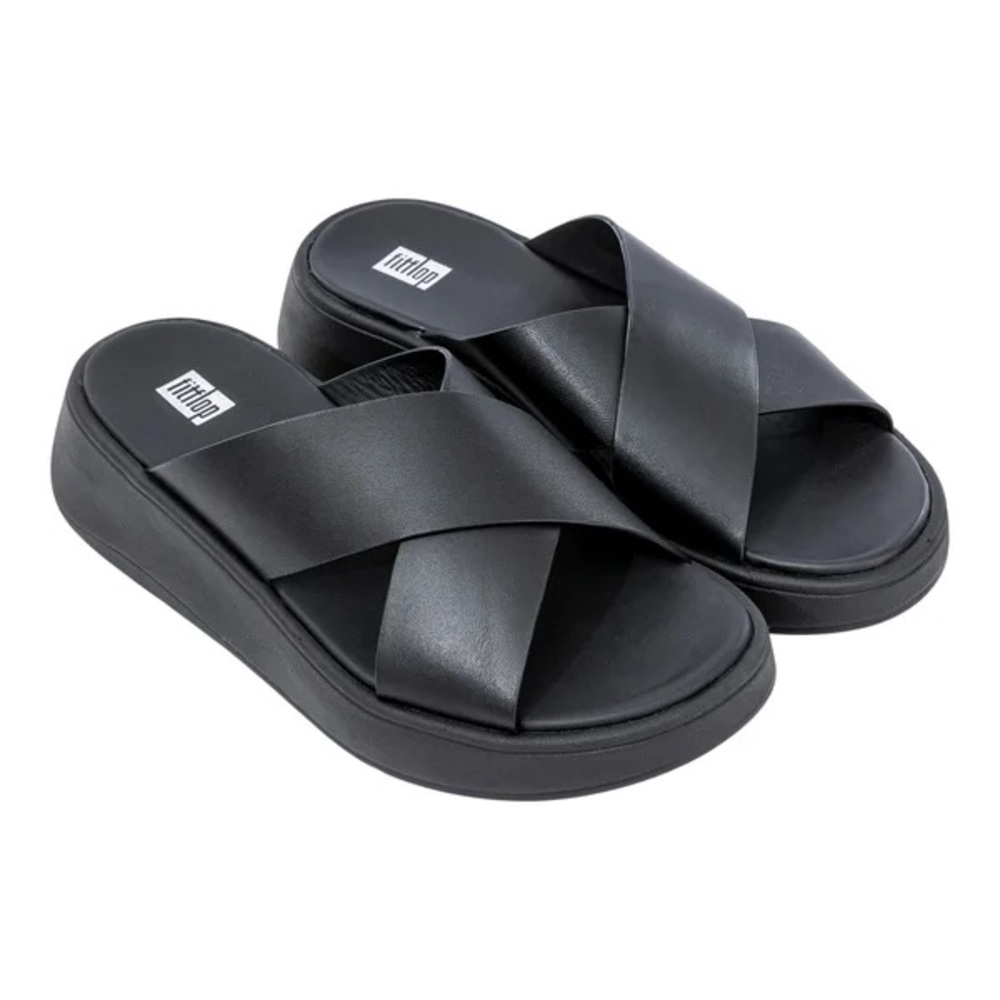FitFlop Black Cross Strap Slides